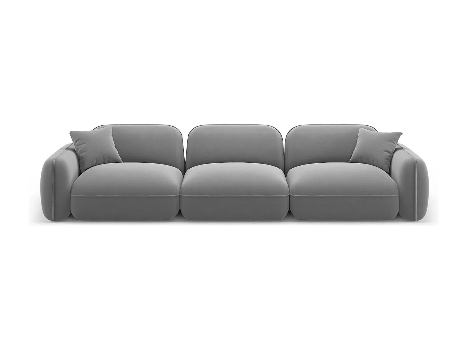 CXL by Christian Lacroix - Sofa modułowa, "Lucien" 4 miejsca welur, szary jasny - 320x90x70cm 3744167 - obrazek 1