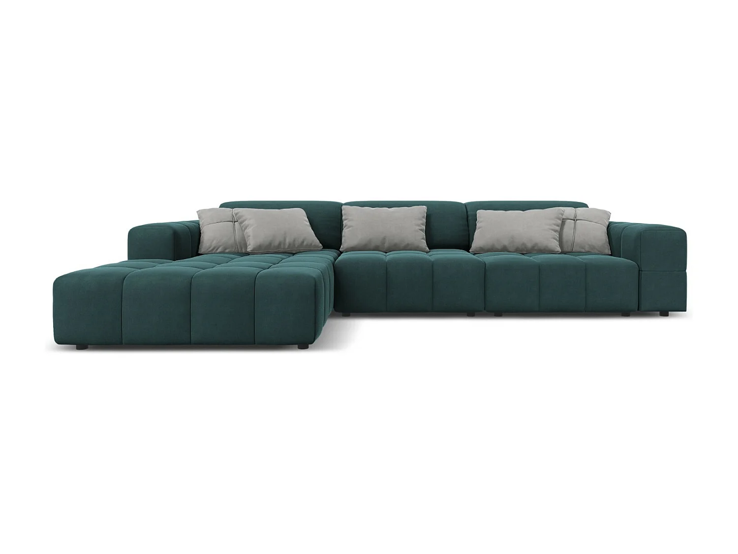 CXL by Christian Lacroix – Narożnik lewy, „Luc” 4 miejsca welur, petrol – 284x166x70cm 3744255