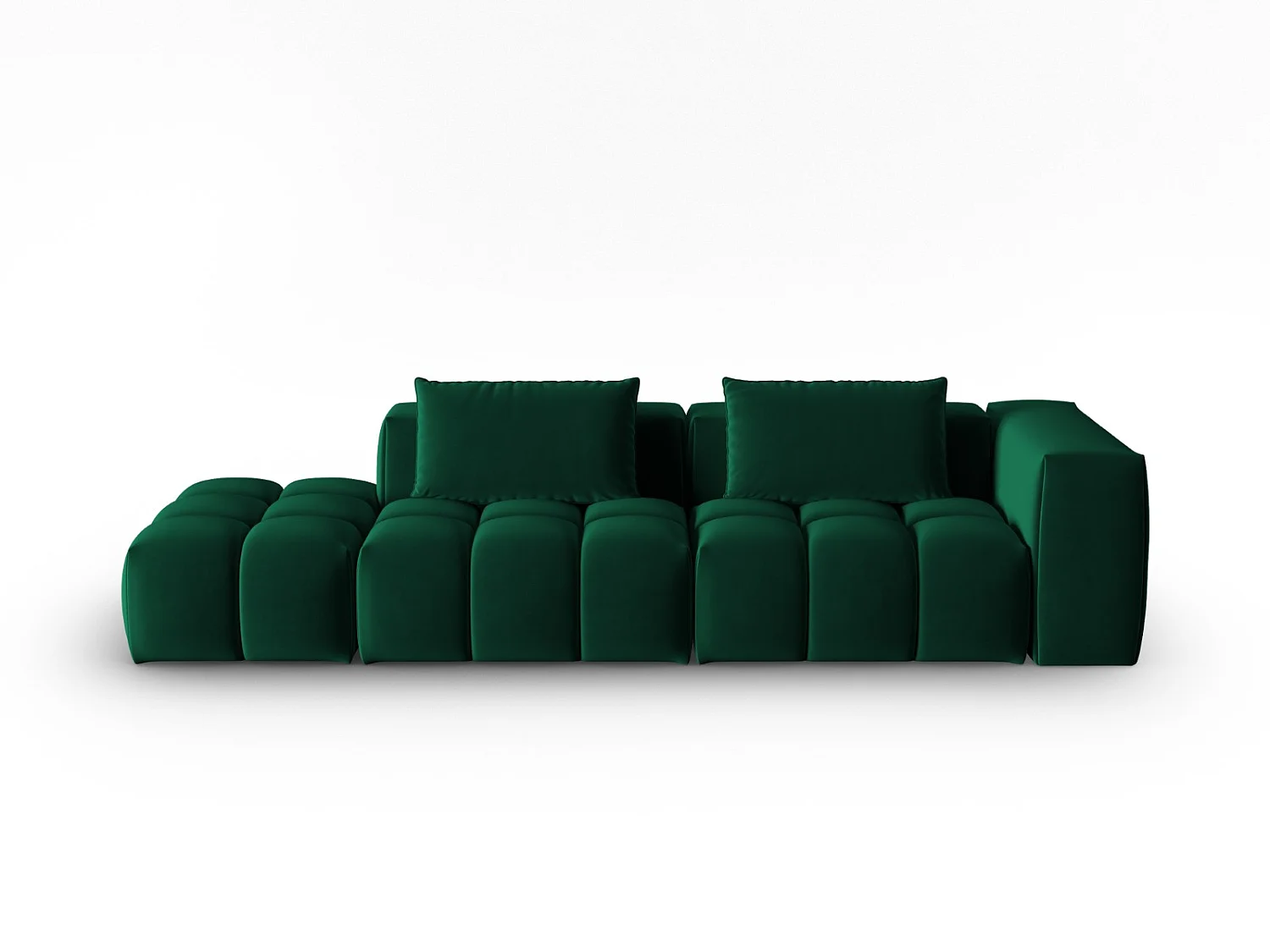 CXL by Christian Lacroix - Sofa modułowa bok lewy, "Lorella" 3 miejsca welur, zielony butelkowy - 265x85x70cm 3744322 - obrazek 1