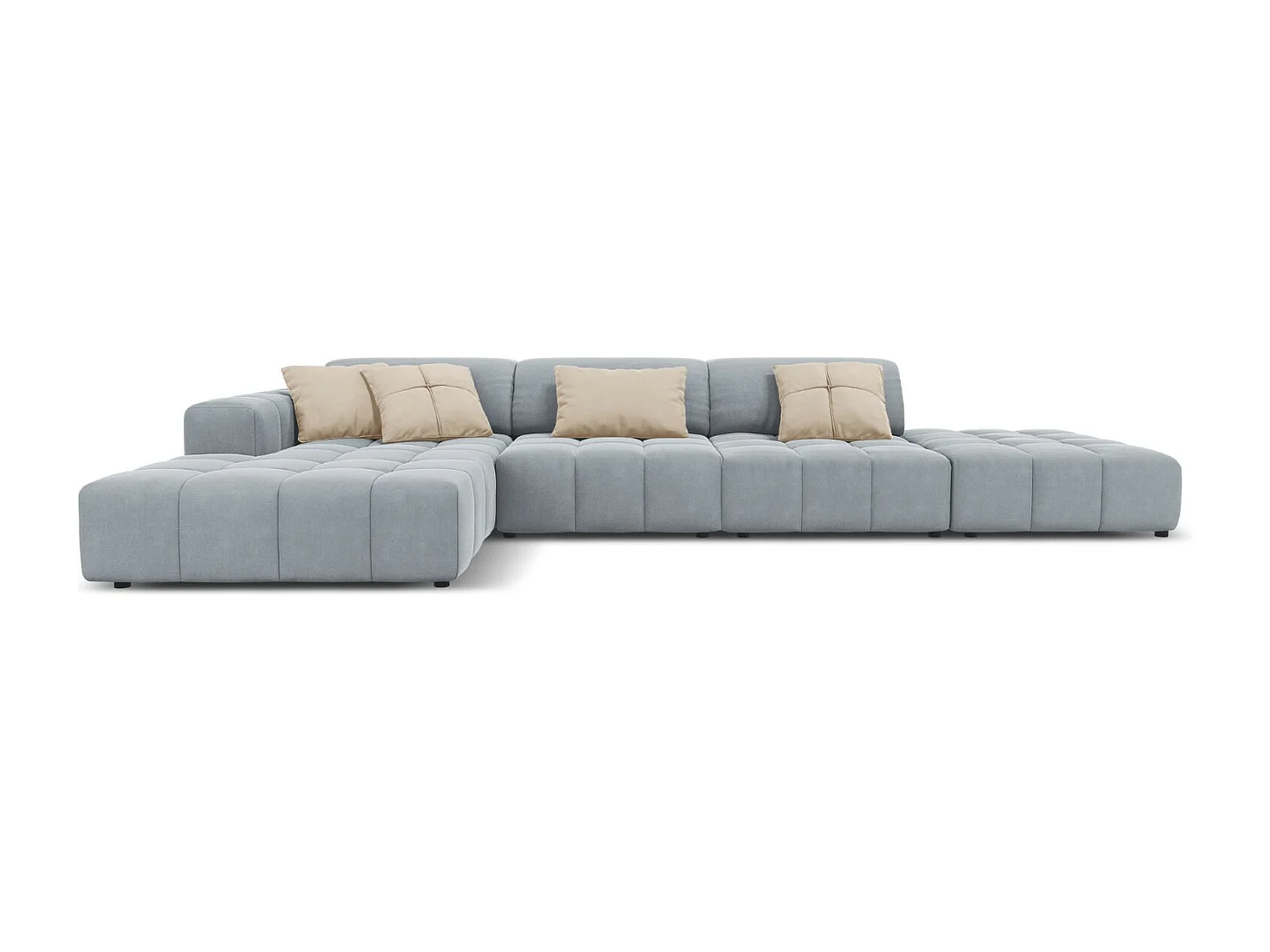 CXL by Christian Lacroix – Narożnik lewy, „Luc” 5 miejsc welur, niebieski jasny – 341x166x70cm 3744365