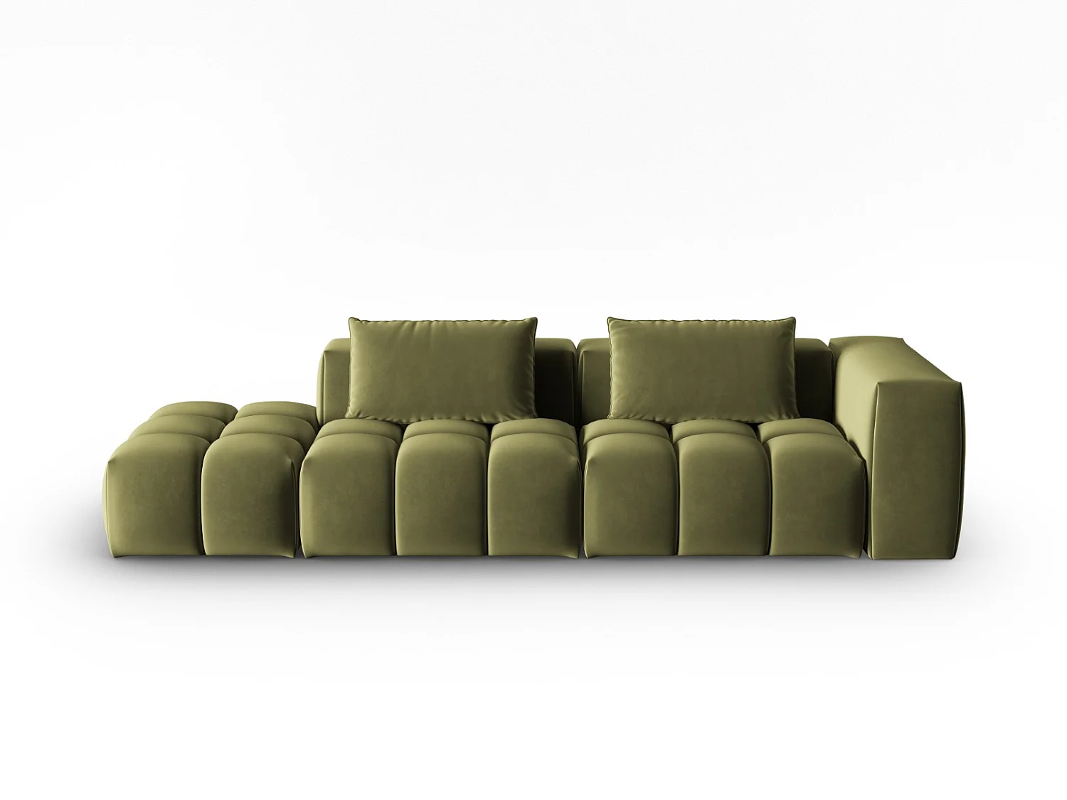 CXL by Christian Lacroix - Sofa modułowa bok lewy, "Lorella" 3 miejsca welur, zielony jasny - 265x85x70cm 3744418 - obrazek 1