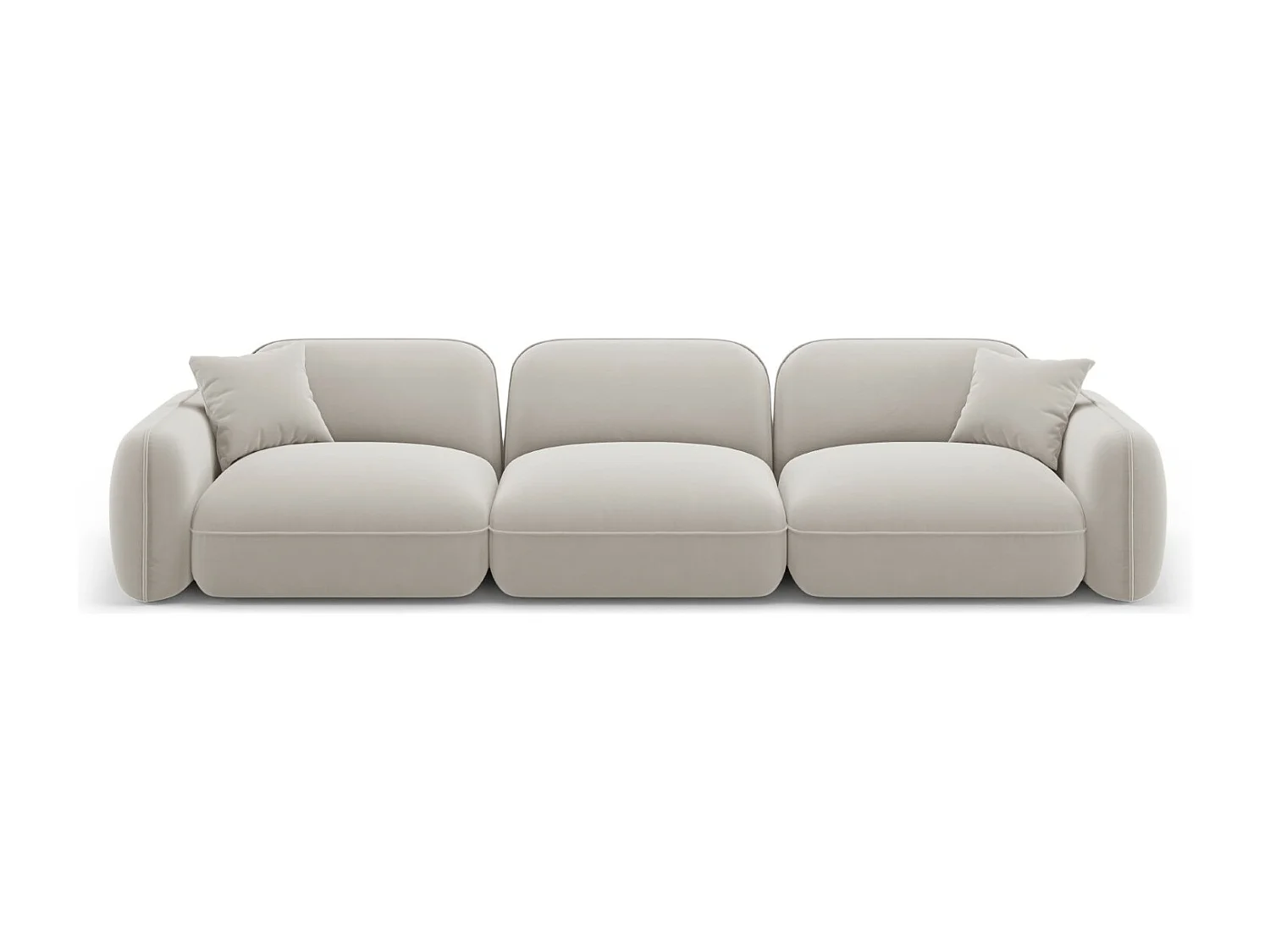 CXL by Christian Lacroix - Sofa modułowa, "Lucien" 4 miejsca welur, beż jasny - 320x90x70cm 3744495 - obrazek 1