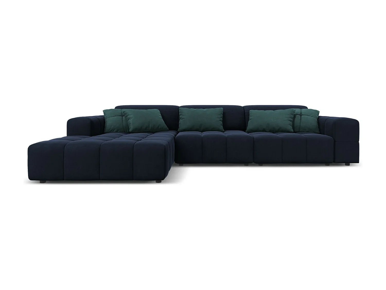 CXL by Christian Lacroix – Narożnik lewy, „Luc” 4 miejsca welur, niebieski ciemny – 284x166x70cm 3744558