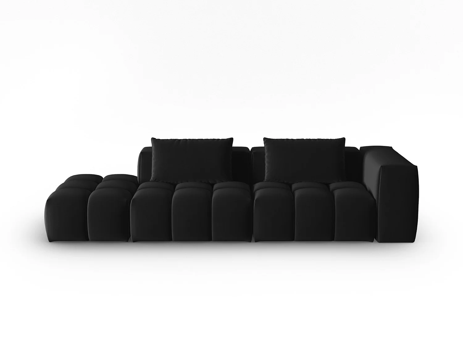 CXL by Christian Lacroix - Sofa modułowa bok lewy, "Lorella" 3 miejsca welur, czarny - 265x85x70cm 3744567 - obrazek 1