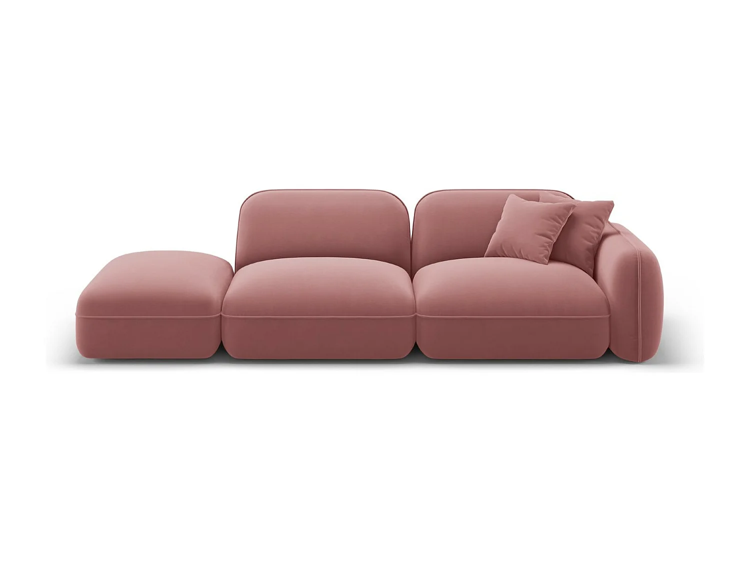 CXL by Christian Lacroix - Sofa modułowa bok lewy, "Lucien" 3 miejsca welur, łosoś - 295x90x70cm 3744591 - obrazek 1