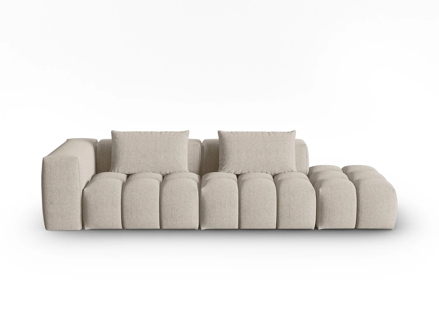 CXL by Christian Lacroix - Sofa modułowa bok prawy, "Lorella" 3 miejsca tkanina strukturalna, piasek - 265x85x70cm 3744635 - obrazek 1