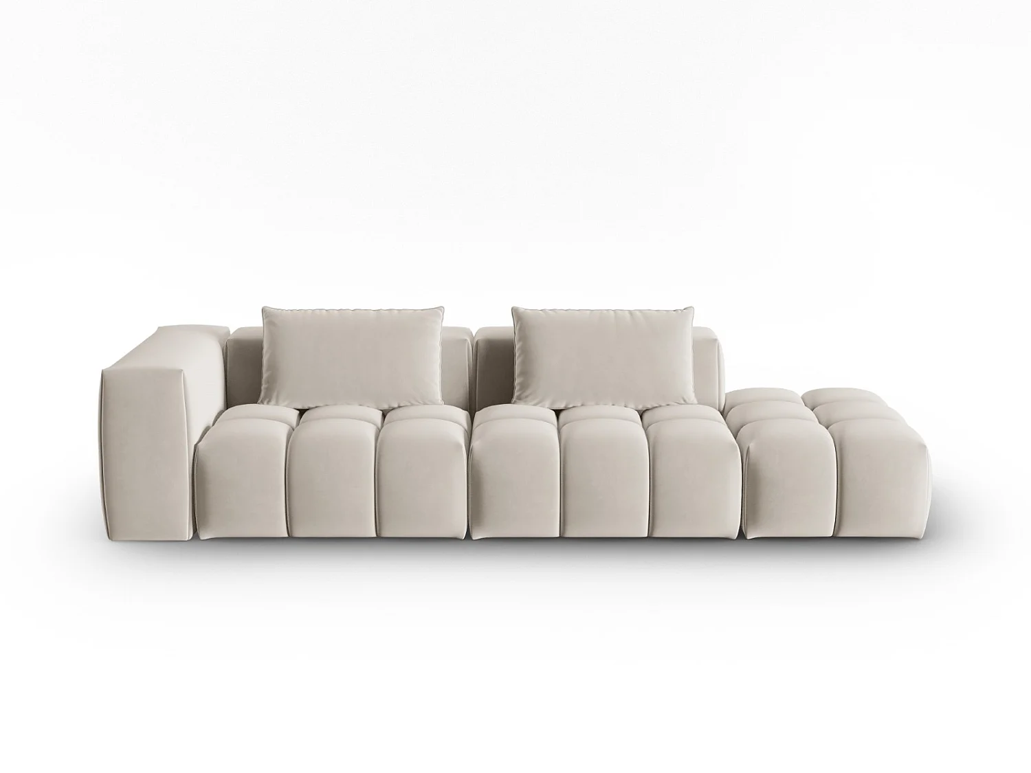 CXL by Christian Lacroix - Sofa modułowa bok prawy, "Lorella" 3 miejsca welur, ecru - 265x85x70cm 3744823 - obrazek 1
