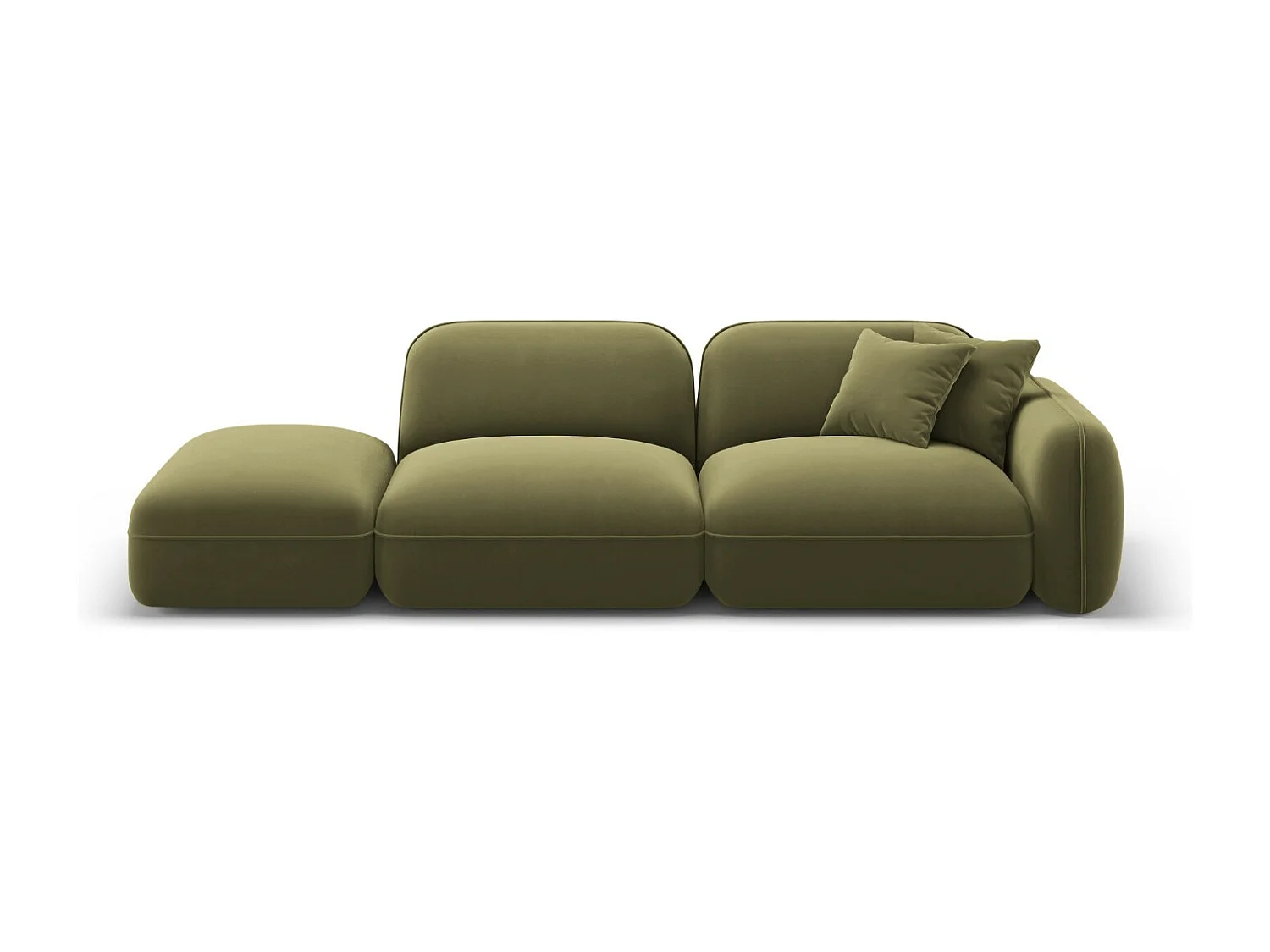 CXL by Christian Lacroix - Sofa modułowa bok lewy, "Lucien" 3 miejsca welur, zielony jasny - 295x90x70cm 3744851 - obrazek 1
