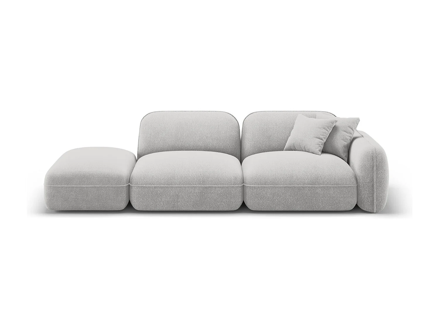 CXL by Christian Lacroix - Sofa modułowa bok lewy, "Lucien" 3 miejsca welur, szary jasny - 295x90x70cm 3744895 - obrazek 1