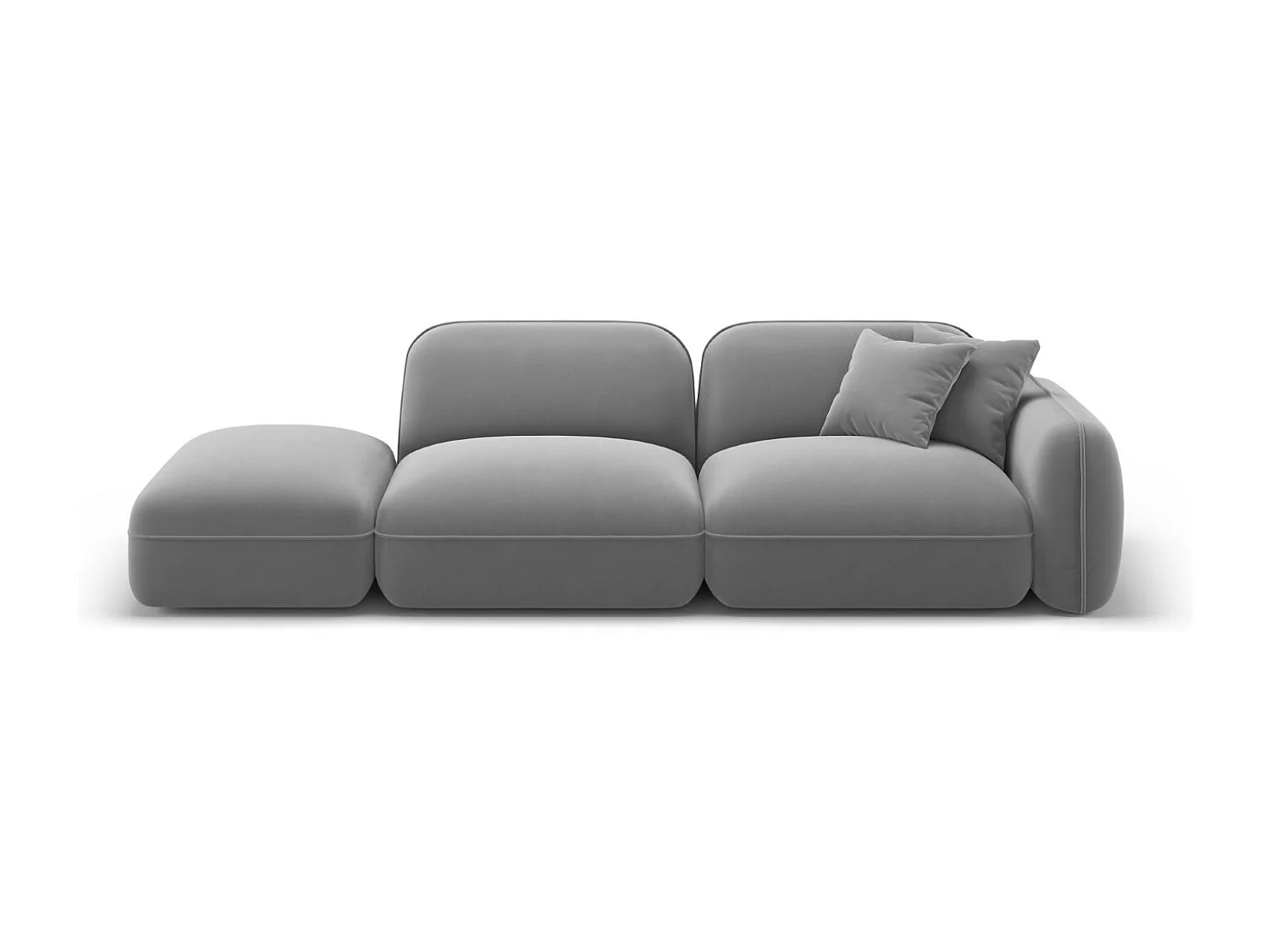 CXL by Christian Lacroix - Sofa modułowa bok lewy, "Lucien" 3 miejsca welur, szary jasny - 295x90x70cm 3744992 - obrazek 1