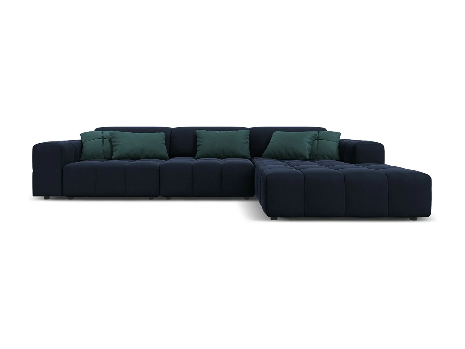 CXL by Christian Lacroix – Narożnik prawy, „Luc” 4 miejsca welur, niebieski ciemny – 284x166x70cm 3745015