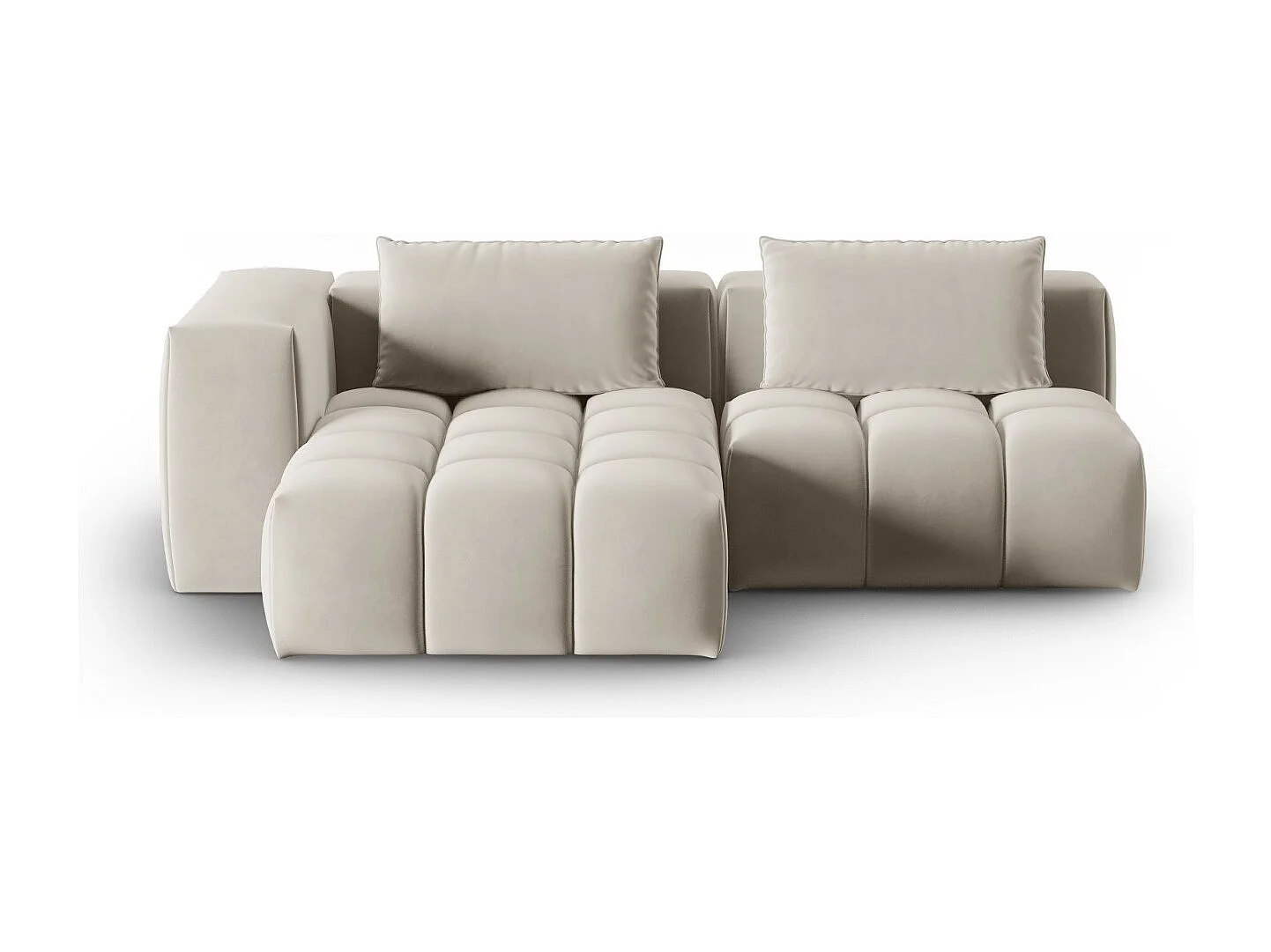 CXL by Christian Lacroix – Narożnik lewy panoramiczny, „Lorella” 3 miejsca welur, ecru – 205x145x70cm 3745075