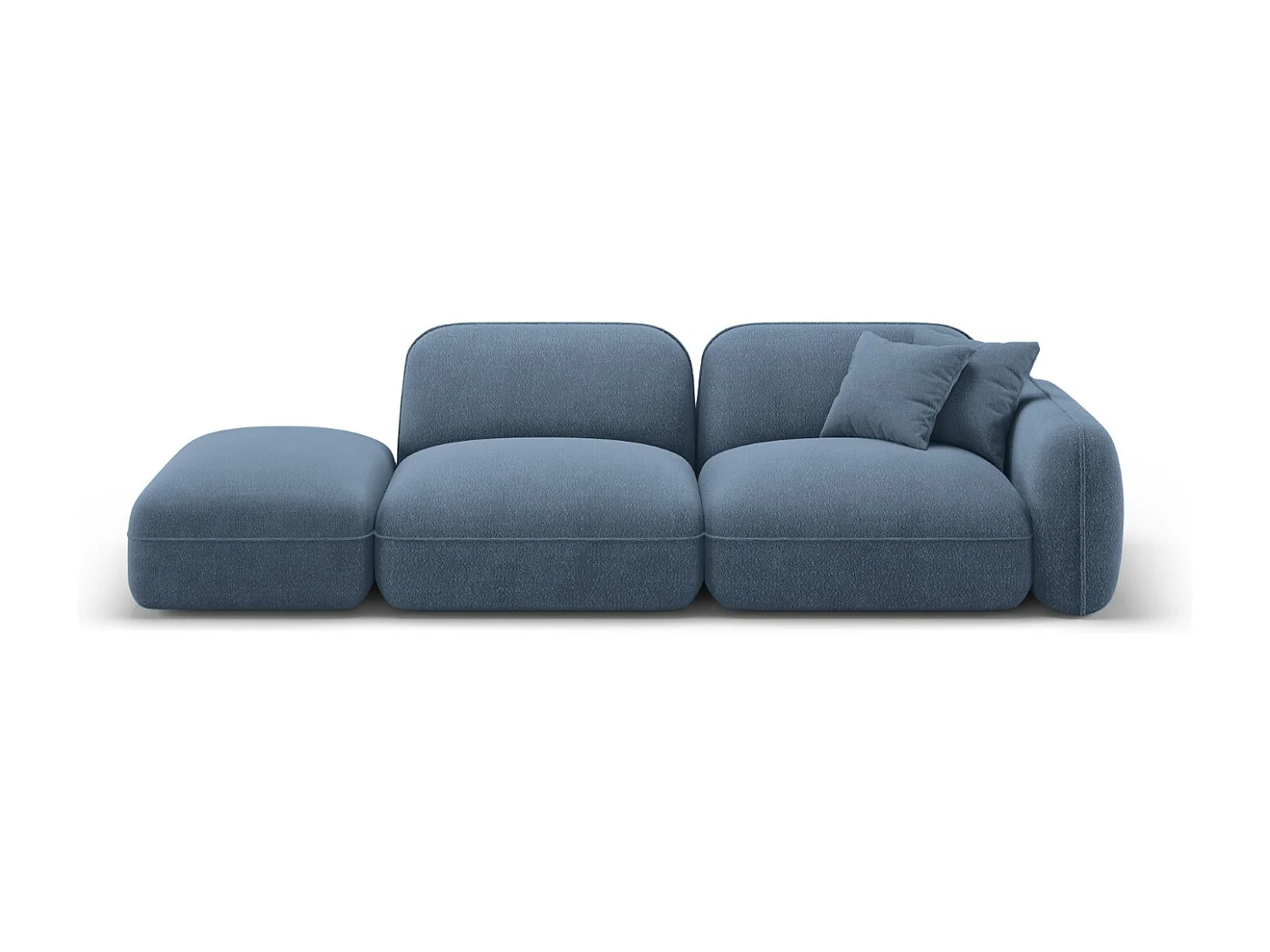 CXL by Christian Lacroix - Sofa modułowa bok lewy, "Lucien" 3 miejsca welur, niebieski dżins - 295x90x70cm 3745266 - obrazek 1