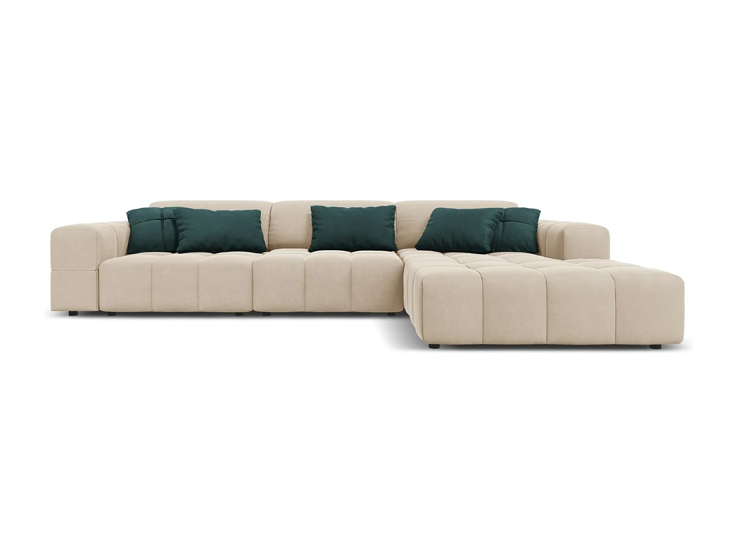 CXL by Christian Lacroix – Narożnik prawy, „Luc” 4 miejsca welur, beż jasny – 284x166x70cm 3745330