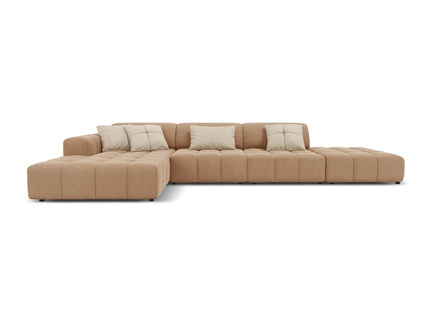 CXL by Christian Lacroix – Narożnik lewy, „Luc” 5 miejsc welur, beż ciemny – 341x166x70cm 3745341
