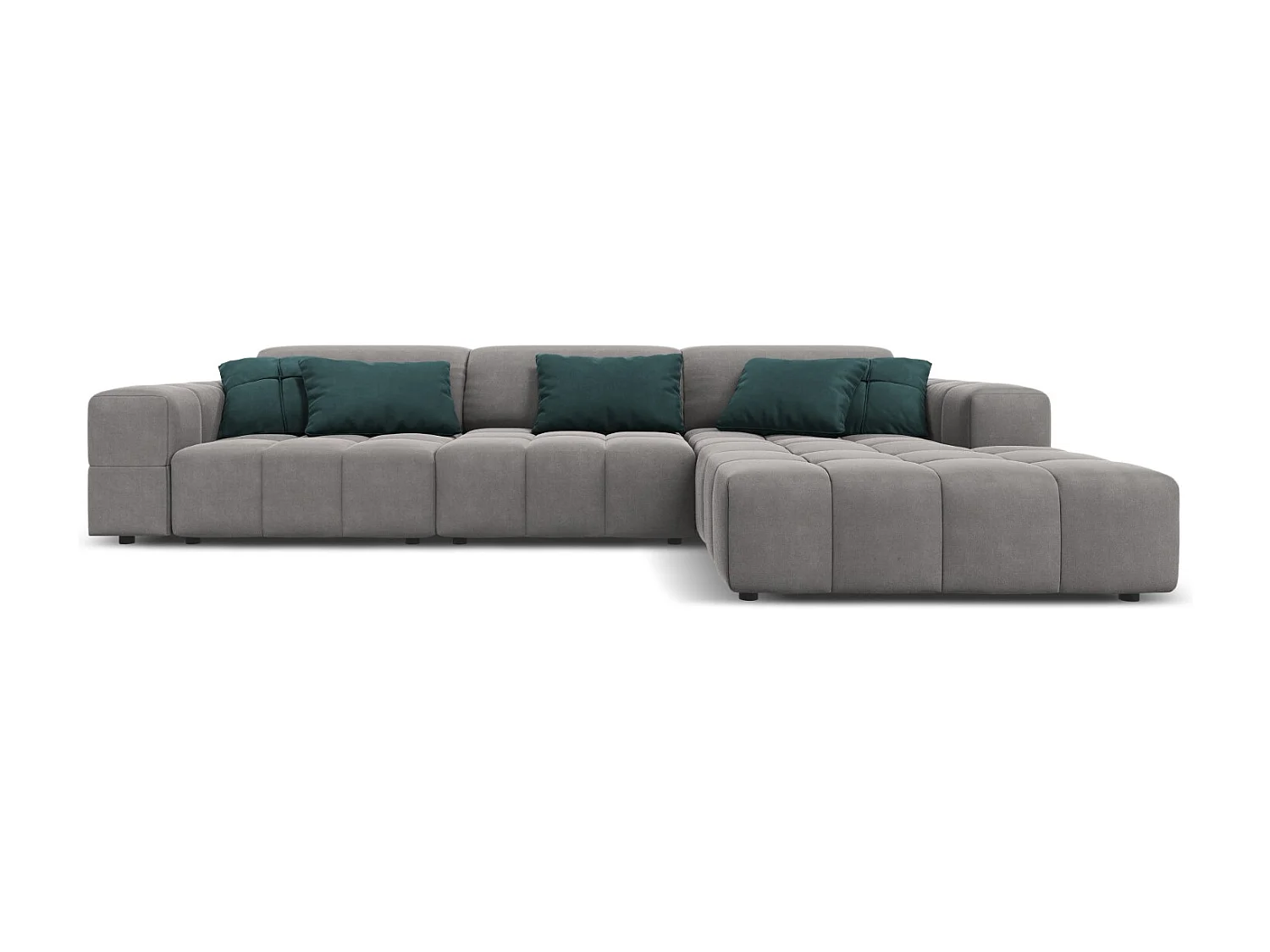 CXL by Christian Lacroix - Narożnik prawy, "Luc" 4 miejsca welur, szary jasny - 284x166x70cm 3745522 - obrazek 1