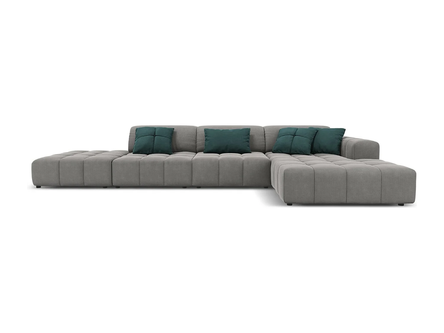CXL by Christian Lacroix - Narożnik prawy, "Luc" 5 miejsc welur, szary jasny - 341x166x70cm 3745553 - obrazek 1