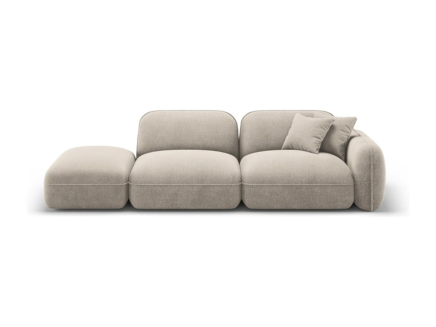 CXL by Christian Lacroix - Sofa modułowa bok lewy, "Lucien" 3 miejsca welur, beż ciemny - 295x90x70cm 3745579 - obrazek 1