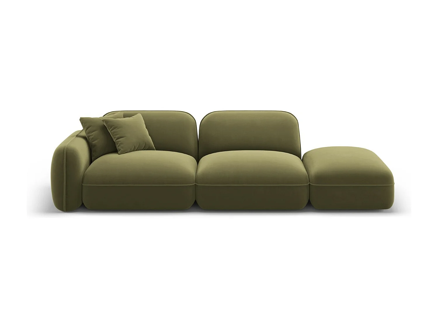 CXL by Christian Lacroix - Sofa modułowa bok prawy, "Lucien" 3 miejsca welur, zielony jasny - 295x90x70cm 3745609 - obrazek 1