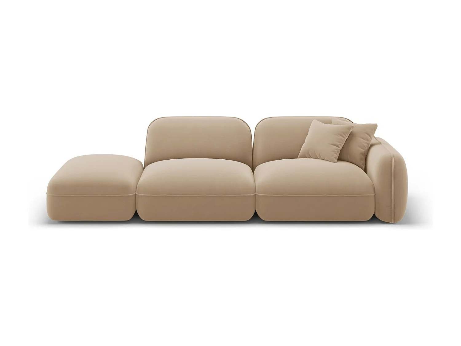 CXL by Christian Lacroix - Sofa modułowa bok lewy, "Lucien" 3 miejsca welur, piasek - 295x90x70cm 3745753 - obrazek 1