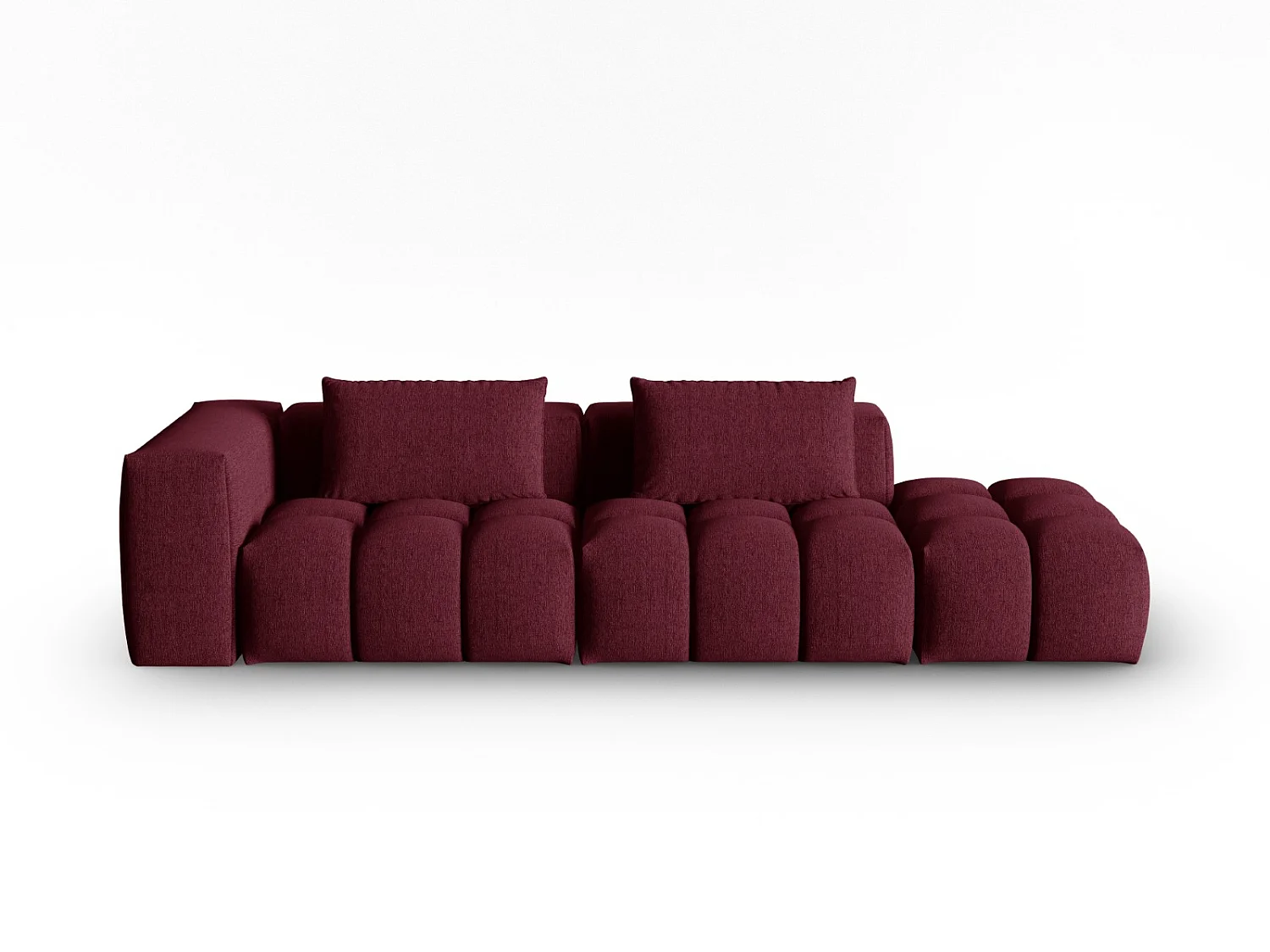 CXL by Christian Lacroix - Sofa modułowa bok prawy, "Lorella" 3 miejsca tkanina strukturalna, bordo - 265x85x70cm 3745798 - obrazek 1