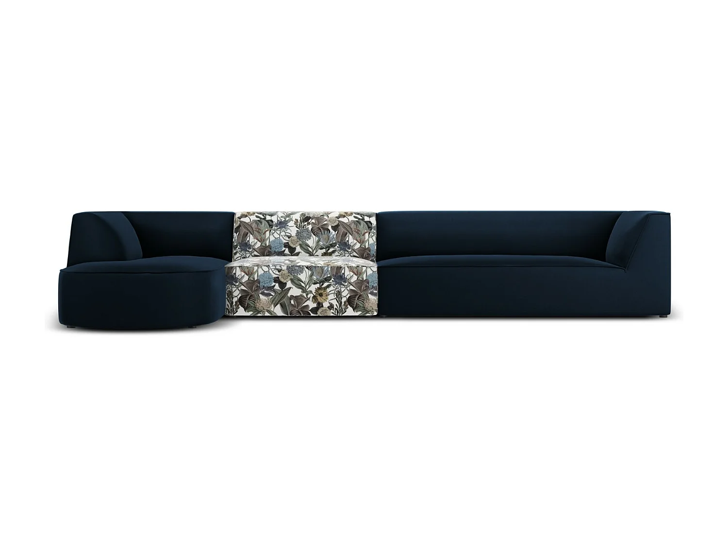 CXL by Christian Lacroix – Narożnik lewy, „Charles” 5 miejsc welur, jasnoniebieski, ciemnoniebieski wzór ogród – 366x180x69cm 3745907