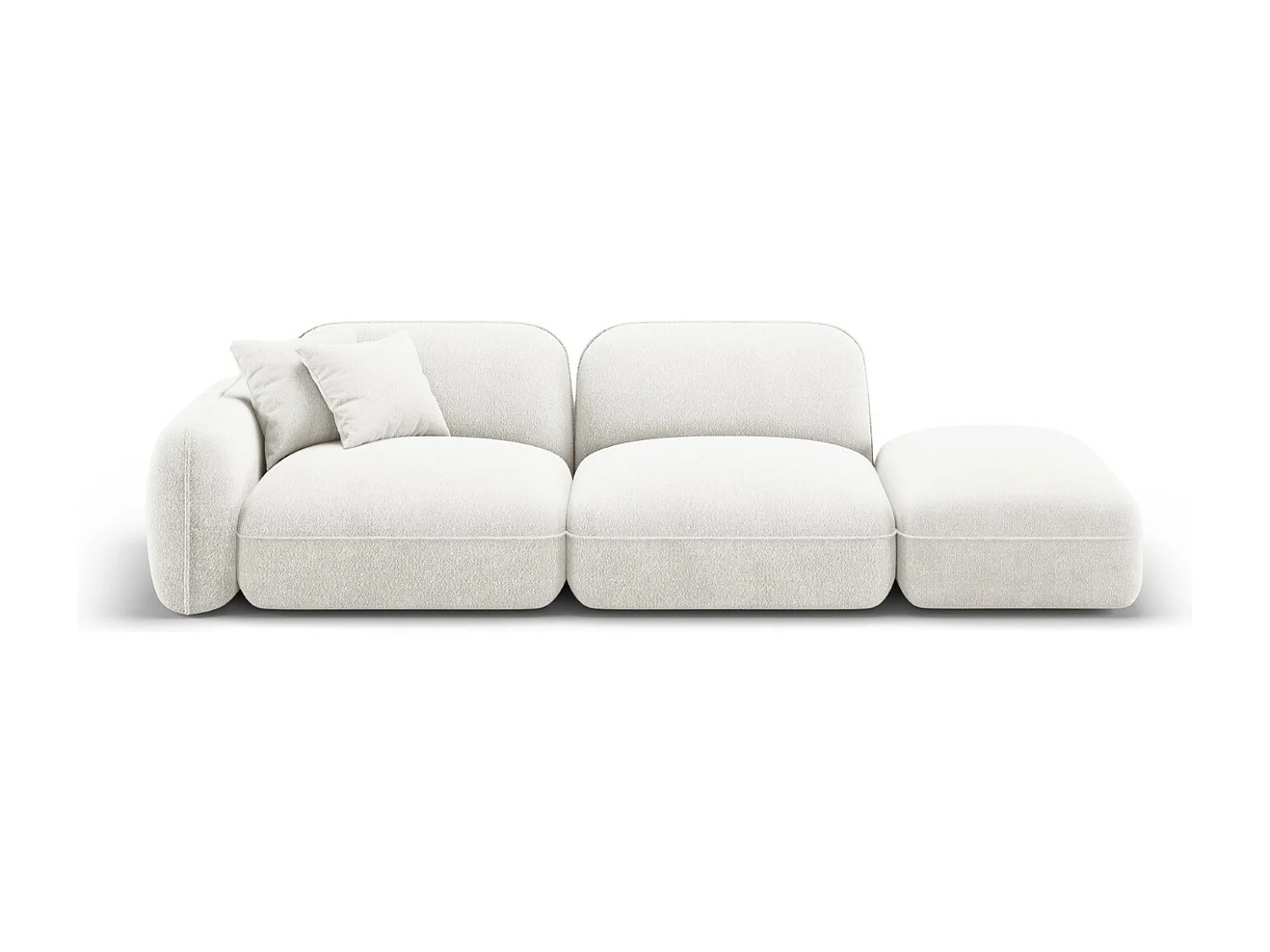 CXL by Christian Lacroix - Sofa modułowa bok prawy, "Lucien" 3 miejsca welur, kość słoniowa - 295x90x70cm 3745911 - obrazek 1