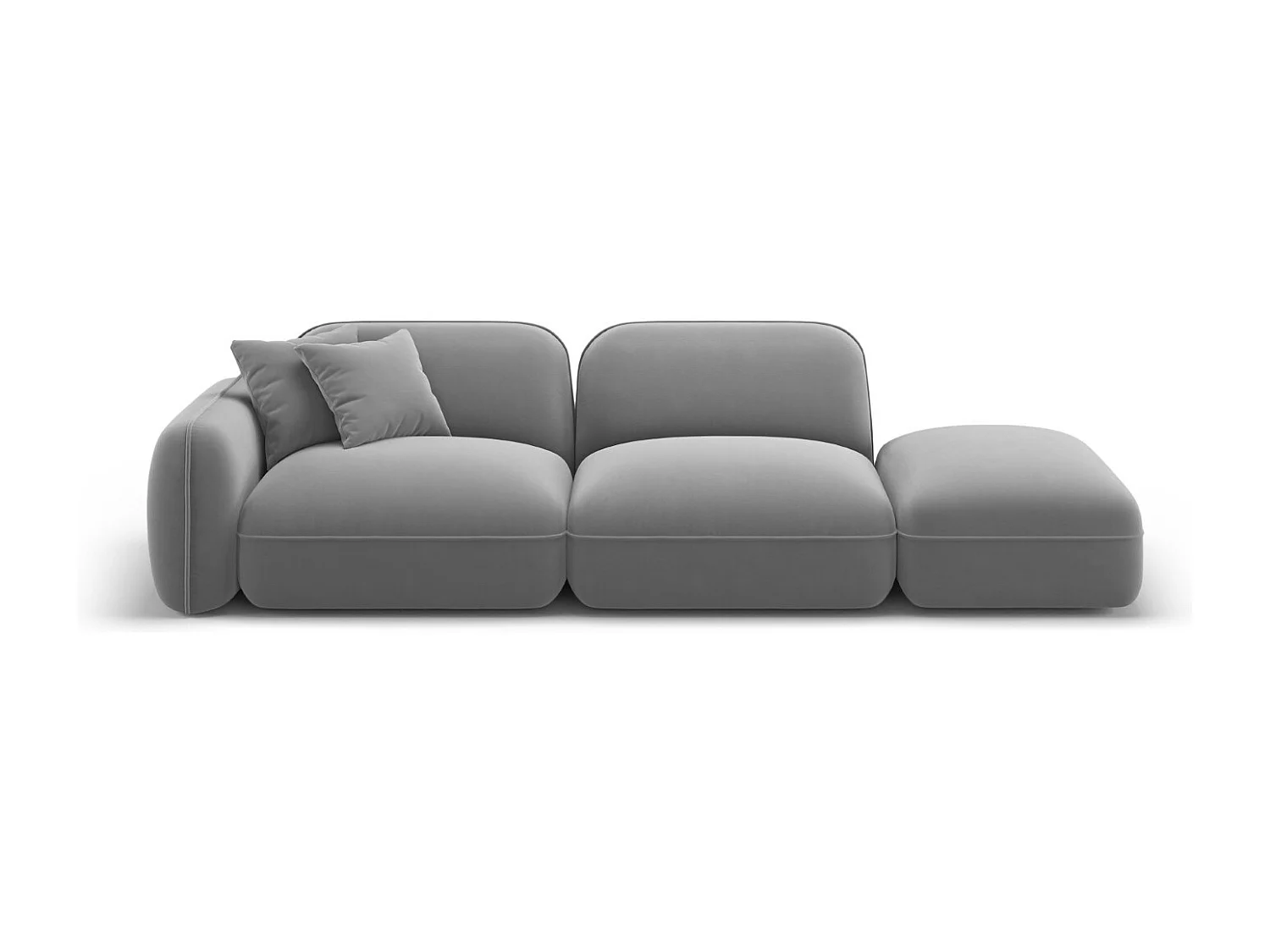 CXL by Christian Lacroix - Sofa modułowa bok prawy, "Lucien" 3 miejsca welur, szary jasny - 295x90x70cm 3745931 - obrazek 1