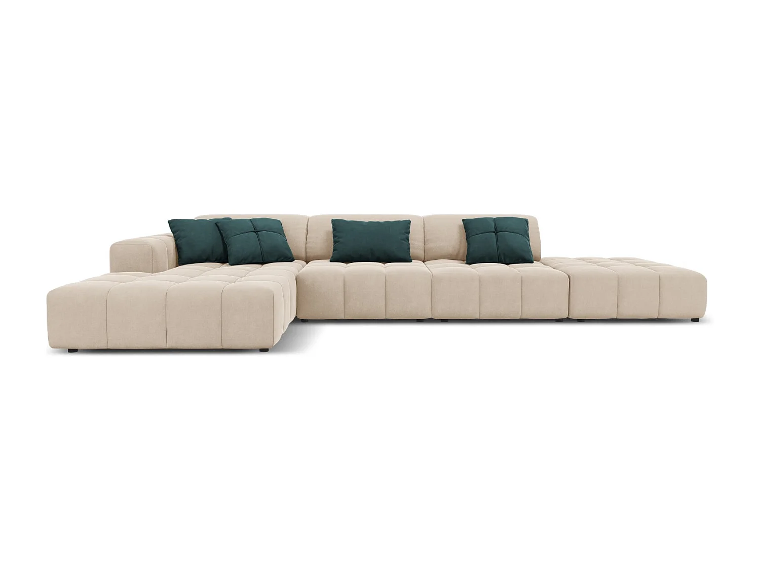 CXL by Christian Lacroix – Narożnik lewy, „Luc” 5 miejsc welur, beż jasny – 341x166x70cm 3745962