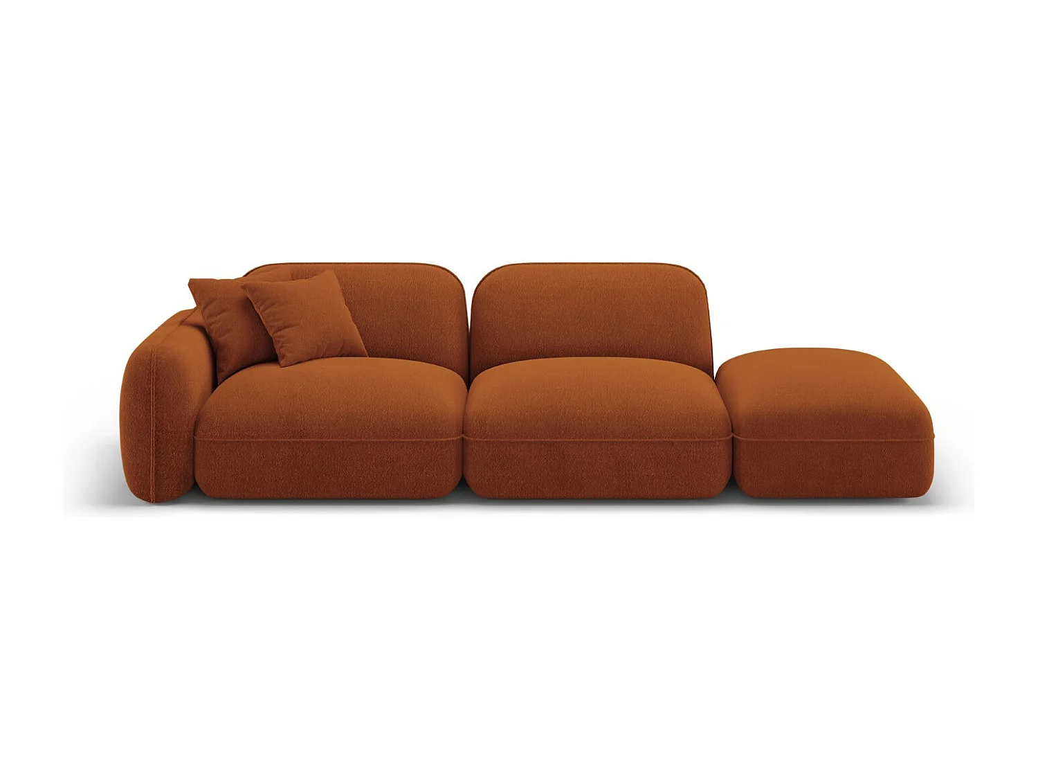 CXL by Christian Lacroix - Sofa modułowa bok prawy, "Lucien" 3 miejsca welur, terakota - 295x90x70cm 3746010 - obrazek 1