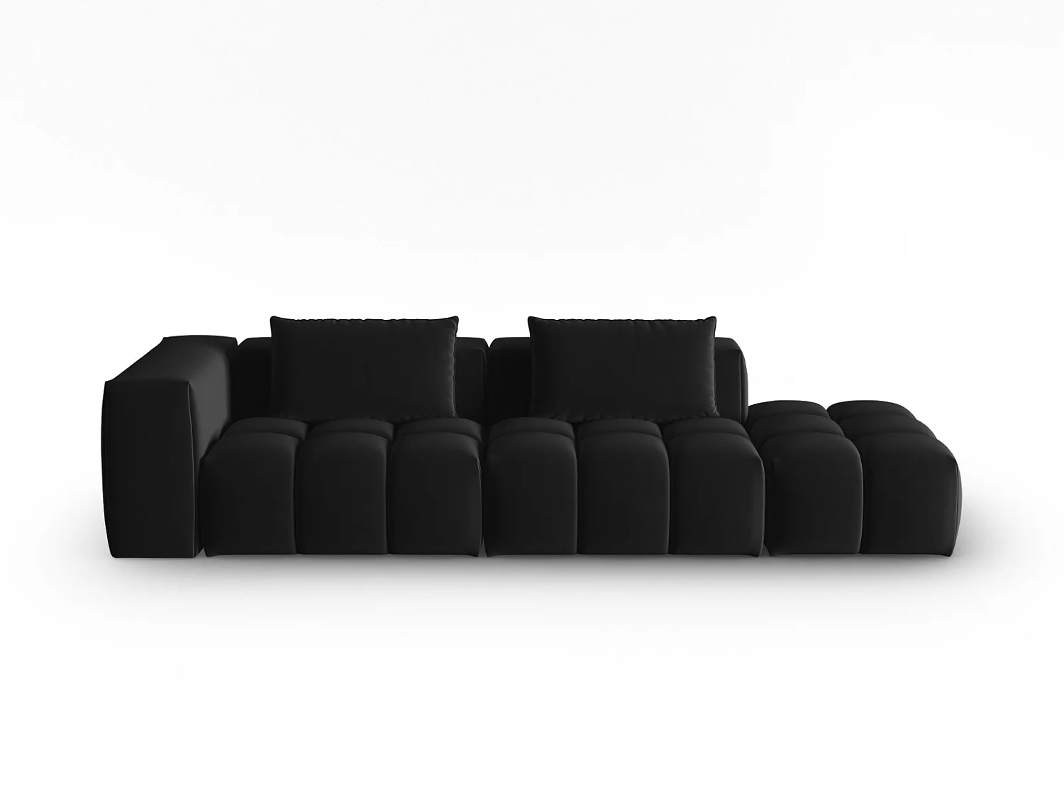 CXL by Christian Lacroix - Sofa modułowa bok prawy, "Lorella" 3 miejsca welur, czarny - 265x85x70cm 3746047 - obrazek 1