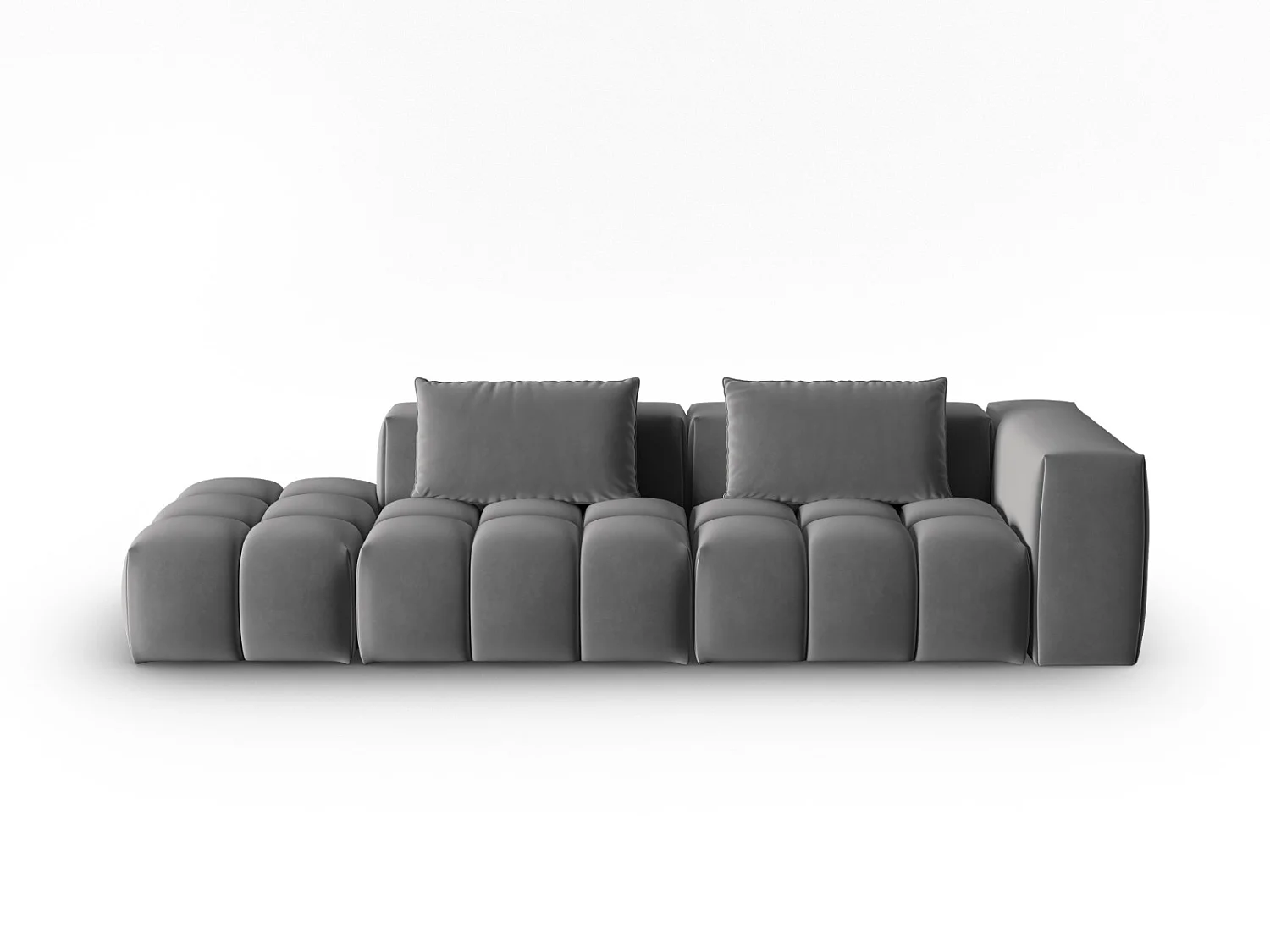 CXL by Christian Lacroix - Sofa modułowa bok lewy, "Lorella" 3 miejsca welur, cement - 265x85x70cm 3746175 - obrazek 1