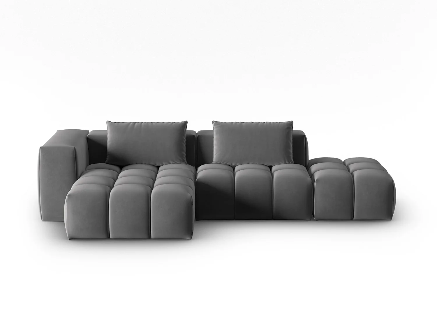 CXL by Christian Lacroix – Narożnik lewy panoramiczny, „Lorella” 4 miejsca welur, cement – 265x145x70cm 3746200