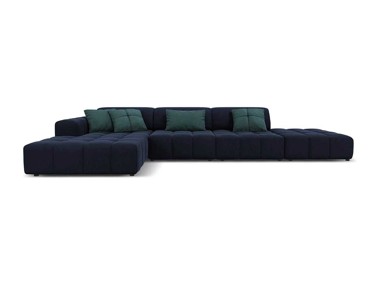 CXL by Christian Lacroix – Narożnik lewy, „Luc” 5 miejsc welur, niebieski ciemny – 341x166x70cm 3746221