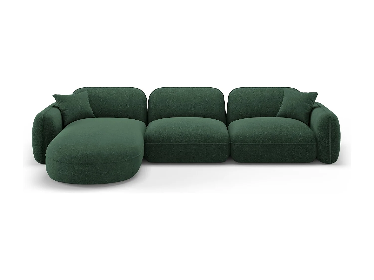 CXL by Christian Lacroix – Narożnik lewy panoramiczny, „Lucien” 4 miejsca welur, zielony – 320x165x70cm 3746248
