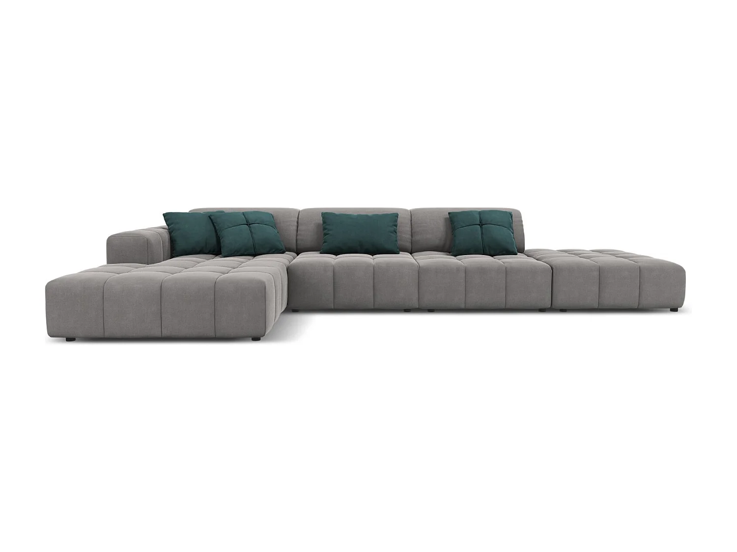 CXL by Christian Lacroix – Narożnik lewy, „Luc” 5 miejsc welur, szary jasny – 341x166x70cm 3746501