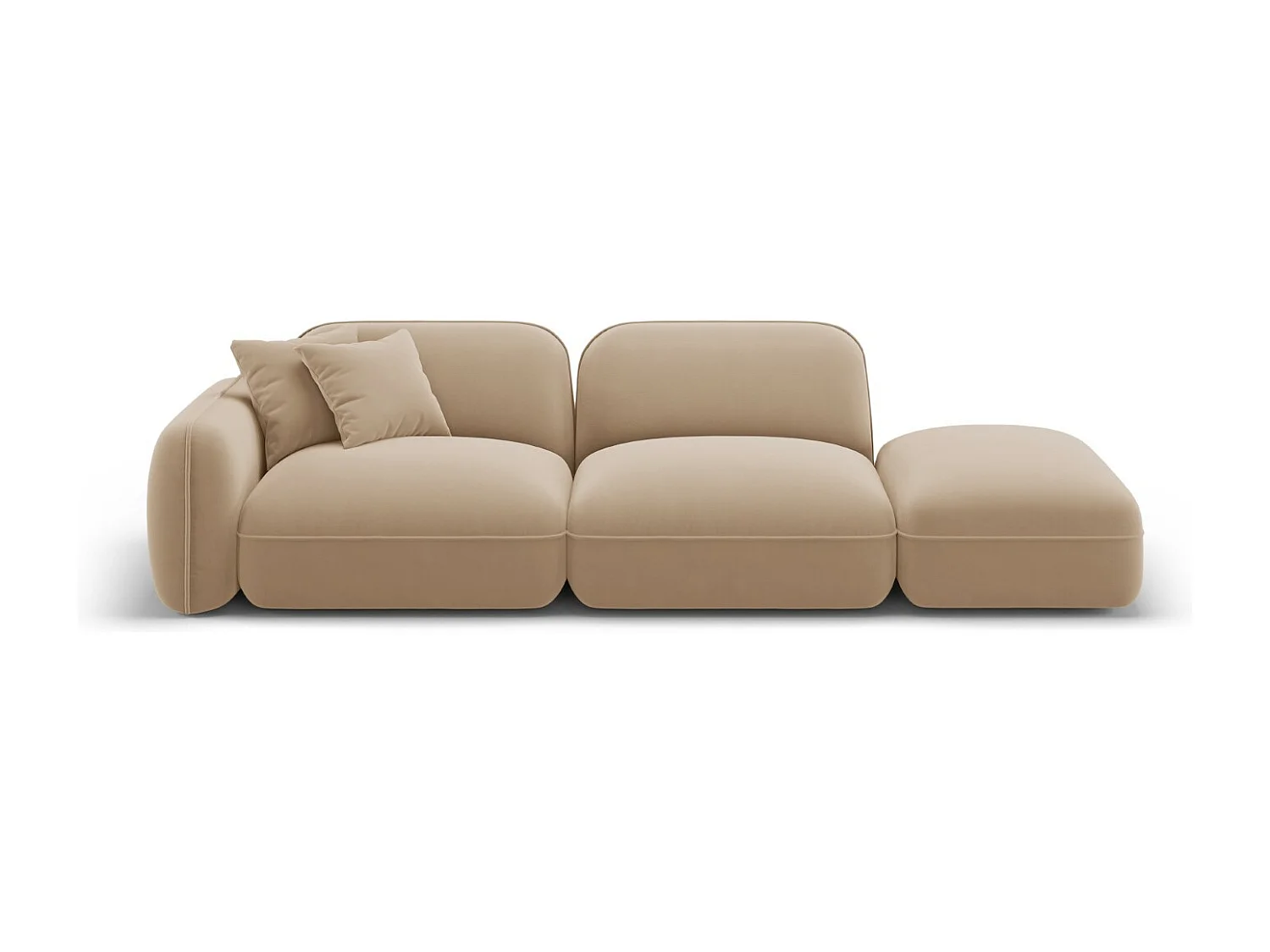 CXL by Christian Lacroix - Sofa modułowa bok prawy, "Lucien" 3 miejsca welur, piasek - 295x90x70cm 3746508 - obrazek 1