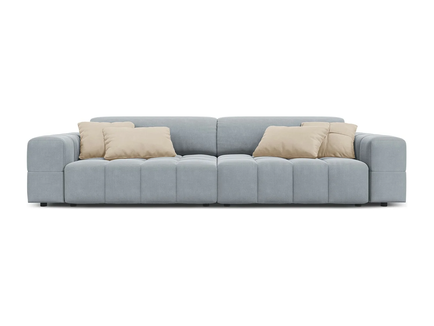 CXL by Christian Lacroix - Sofa, "Luc" 4 miejsca welur, niebieski jasny - 244x102x70cm 3746623 - obrazek 1