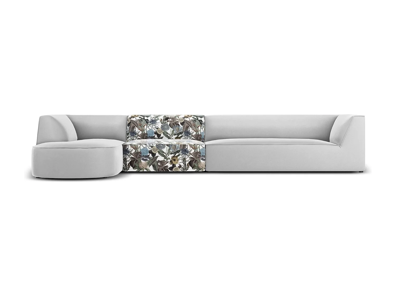 CXL by Christian Lacroix – Narożnik lewy, „Charles” 5 miejsc welur, jasnoniebieski, jasnoszary wzór ogród – 366x180x69cm 3746629