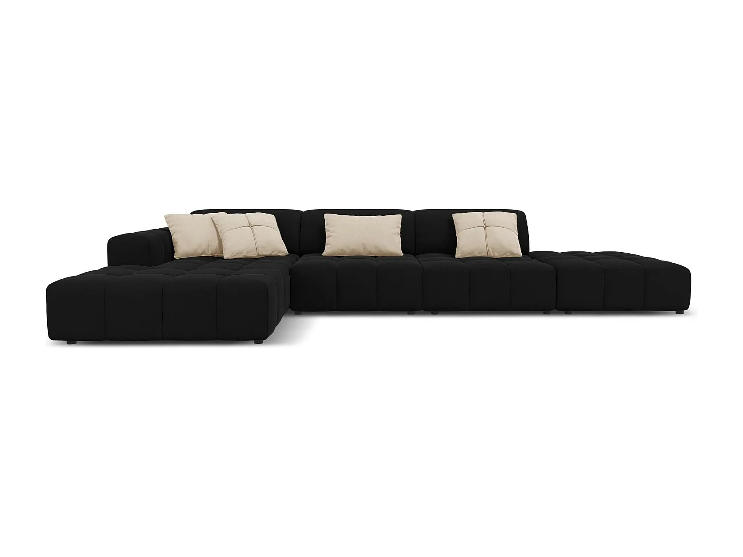 CXL by Christian Lacroix – Narożnik lewy, „Luc” 5 miejsc welur, czarny – 341x166x70cm 3746656