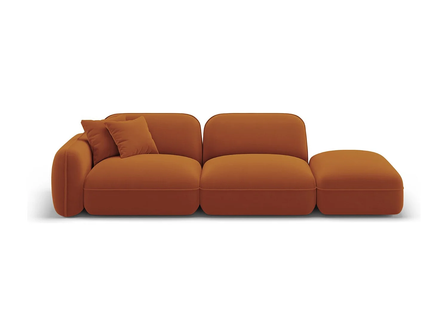 CXL by Christian Lacroix - Sofa modułowa bok prawy, "Lucien" 3 miejsca welur, terakota - 295x90x70cm 3746765 - obrazek 1
