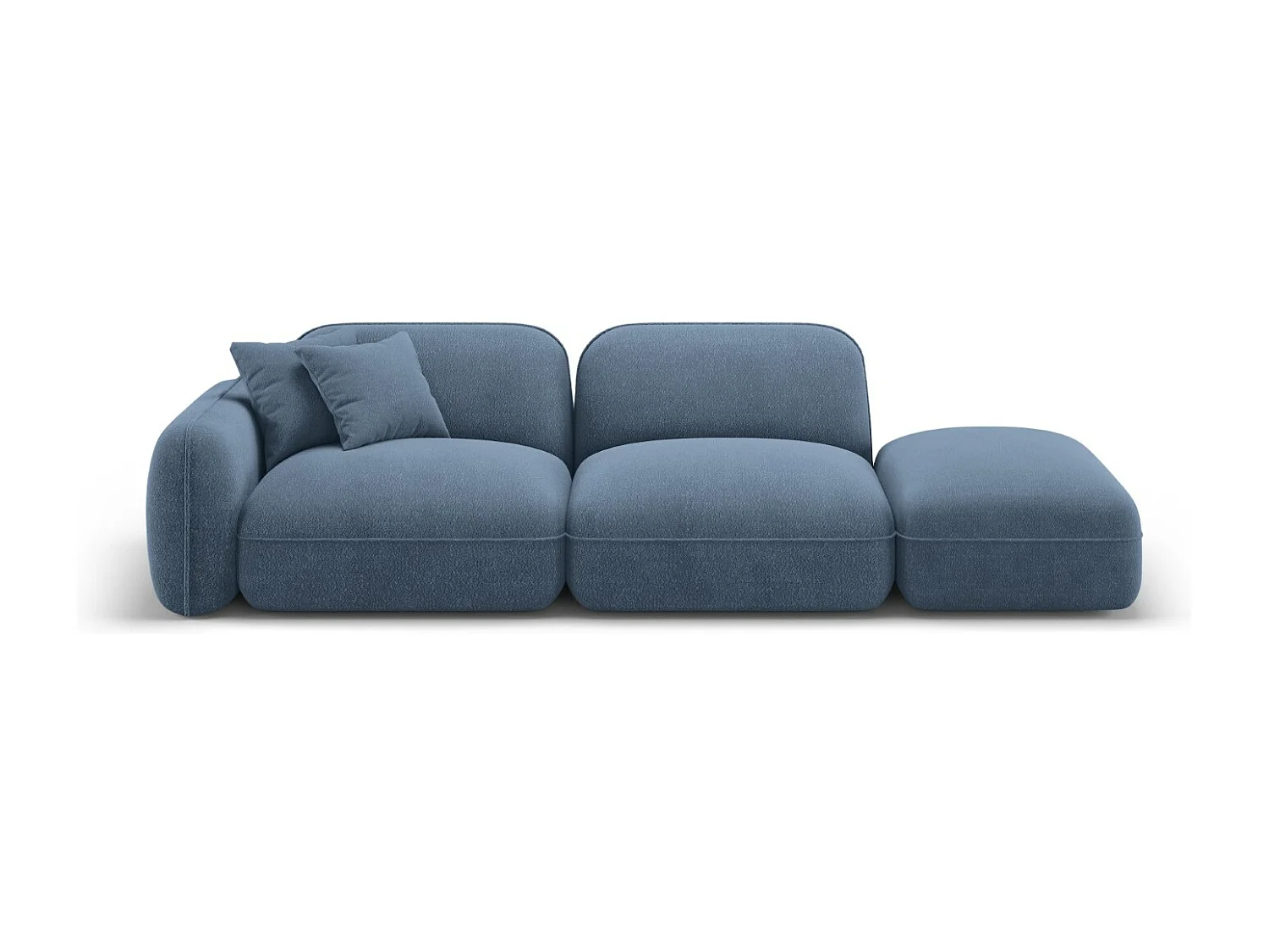 CXL by Christian Lacroix - Sofa modułowa bok prawy, "Lucien" 3 miejsca welur, niebieski dżins - 295x90x70cm 3746784 - obrazek 1