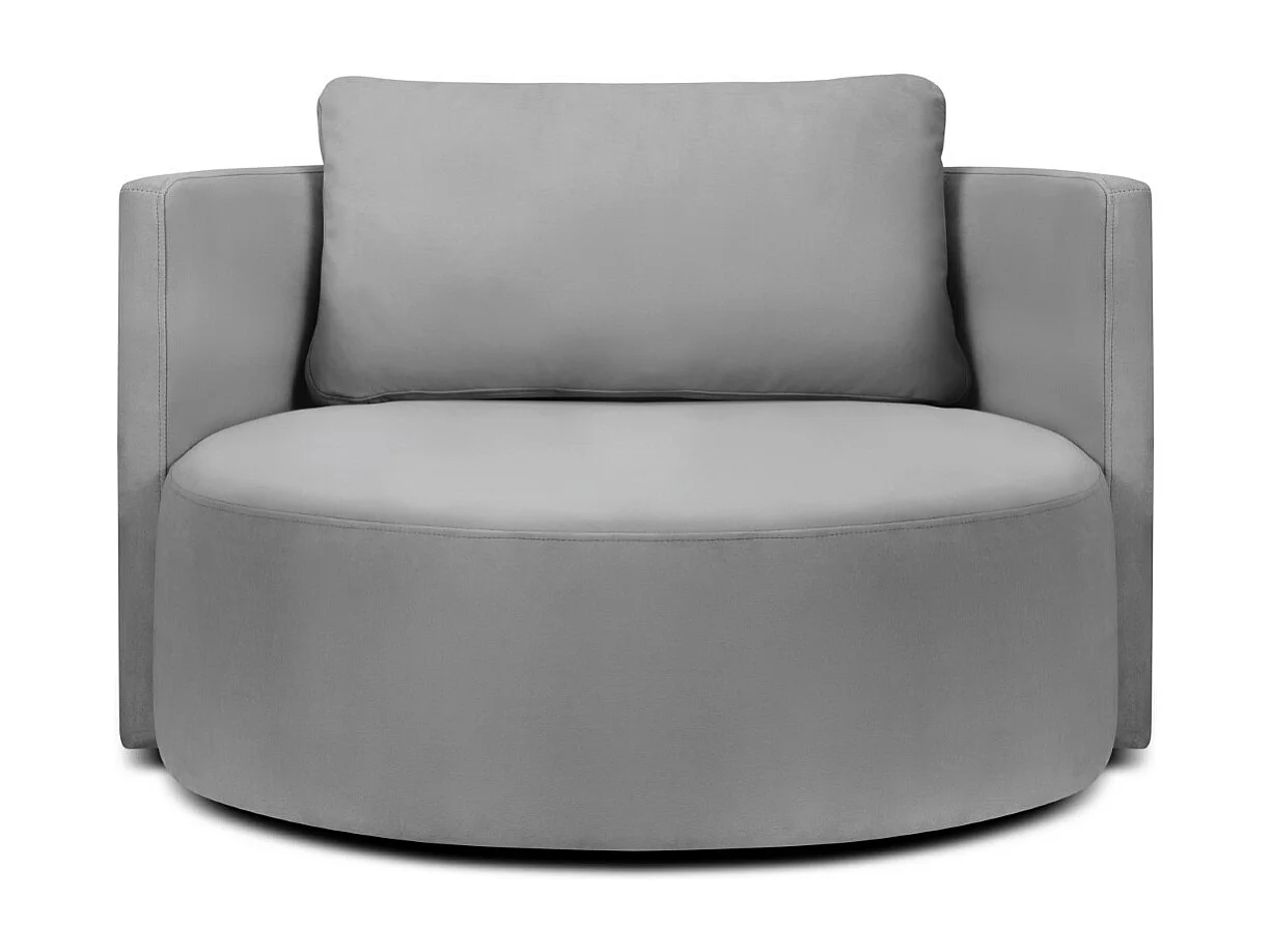 CXL by Christian Lacroix – Fotel XL obrotowy, „Adam” welur, szary – 112x112x63cm 3746866