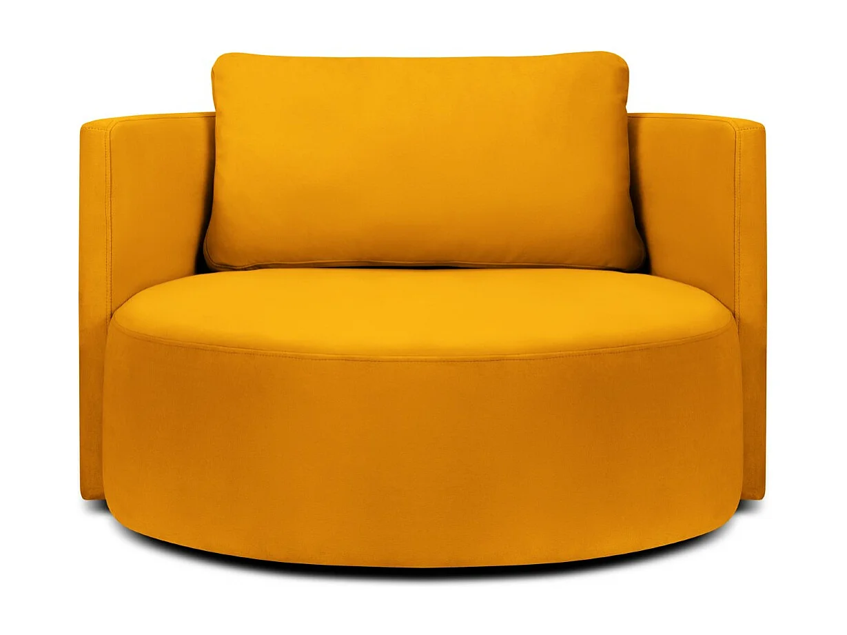 CXL by Christian Lacroix – Fotel XL obrotowy, „Adam” welur, żółty – 112x112x63cm 3746868