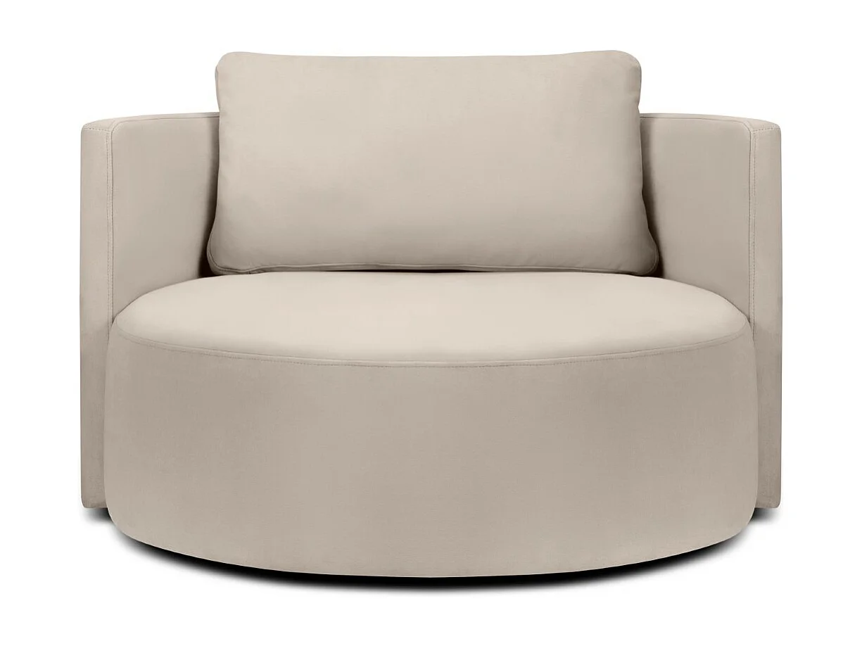 CXL by Christian Lacroix – Fotel XL obrotowy, „Adam” welur, beż – 112x112x63cm 3746879