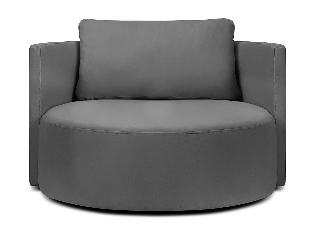 CXL by Christian Lacroix – Fotel XL obrotowy, „Adam” welur, szary ciemny – 112x112x63cm 3746887