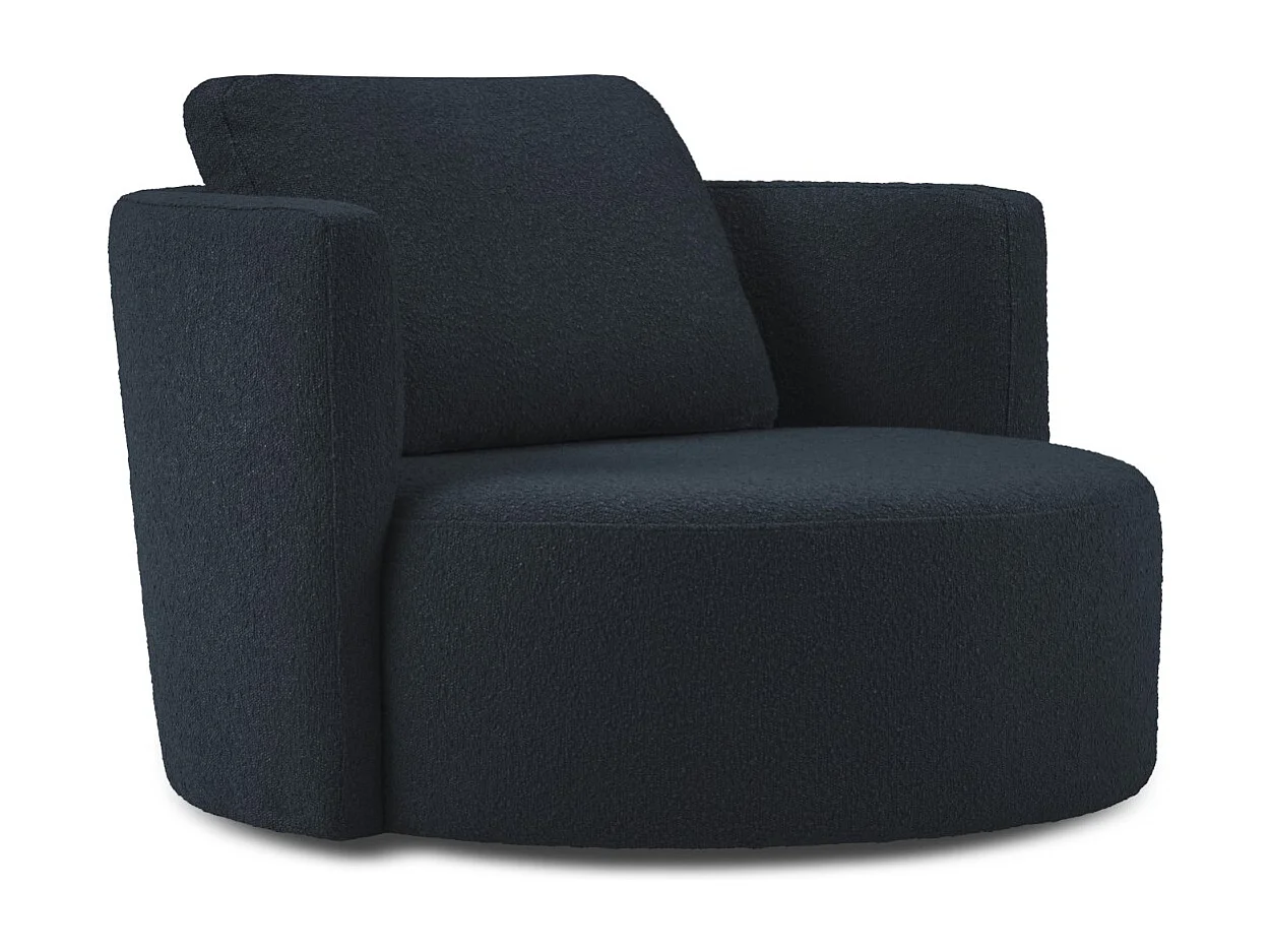 CXL by Christian Lacroix – Fotel XL obrotowy, „Adam” boucle, niebieski ciemny – 112x112x63cm 3746888