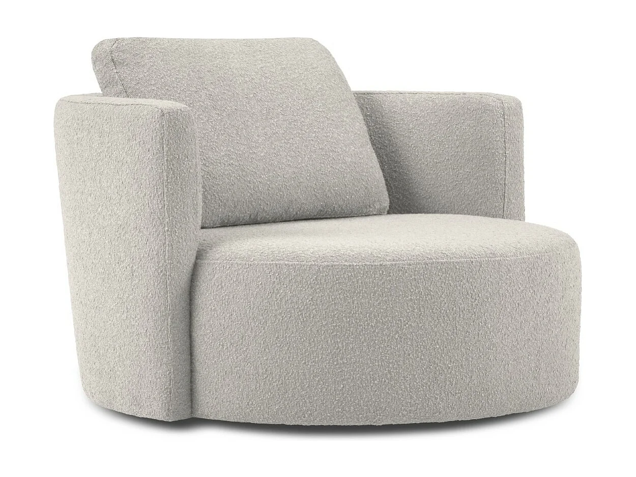 CXL by Christian Lacroix – Fotel XL obrotowy, „Adam” boucle, szary jasny – 112x112x63cm 3746890