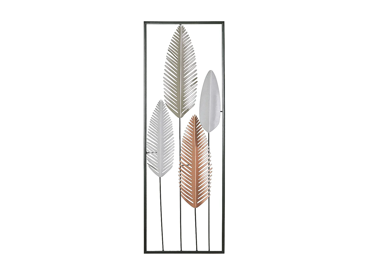 Dekoracja ścienna Liść NIOBIUM Metal 90 cm Srebrny 142509 - obrazek 1