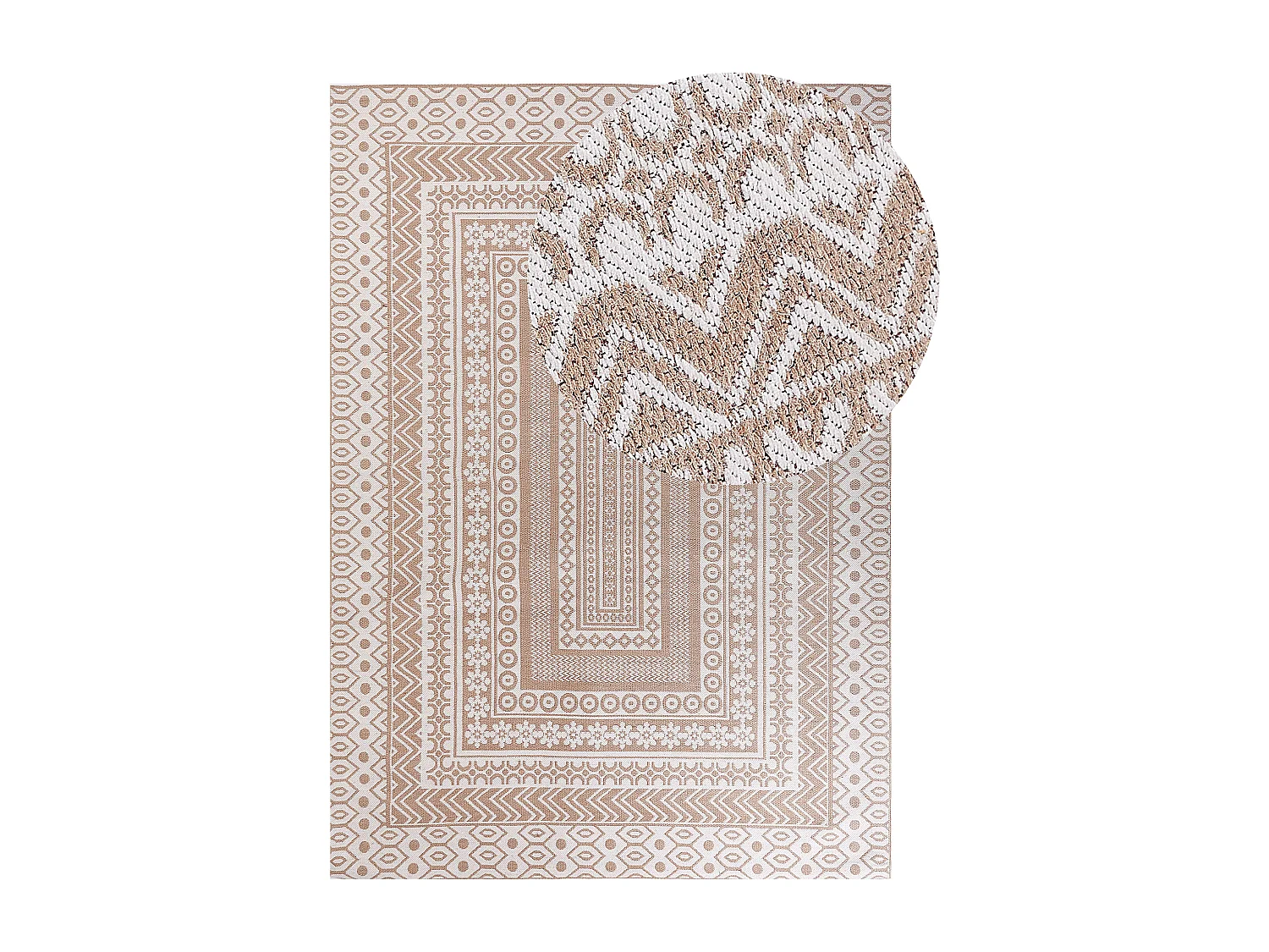 Dywan 160 x 230 cm beżowo-biały BAGLAR 815899 - obrazek 1